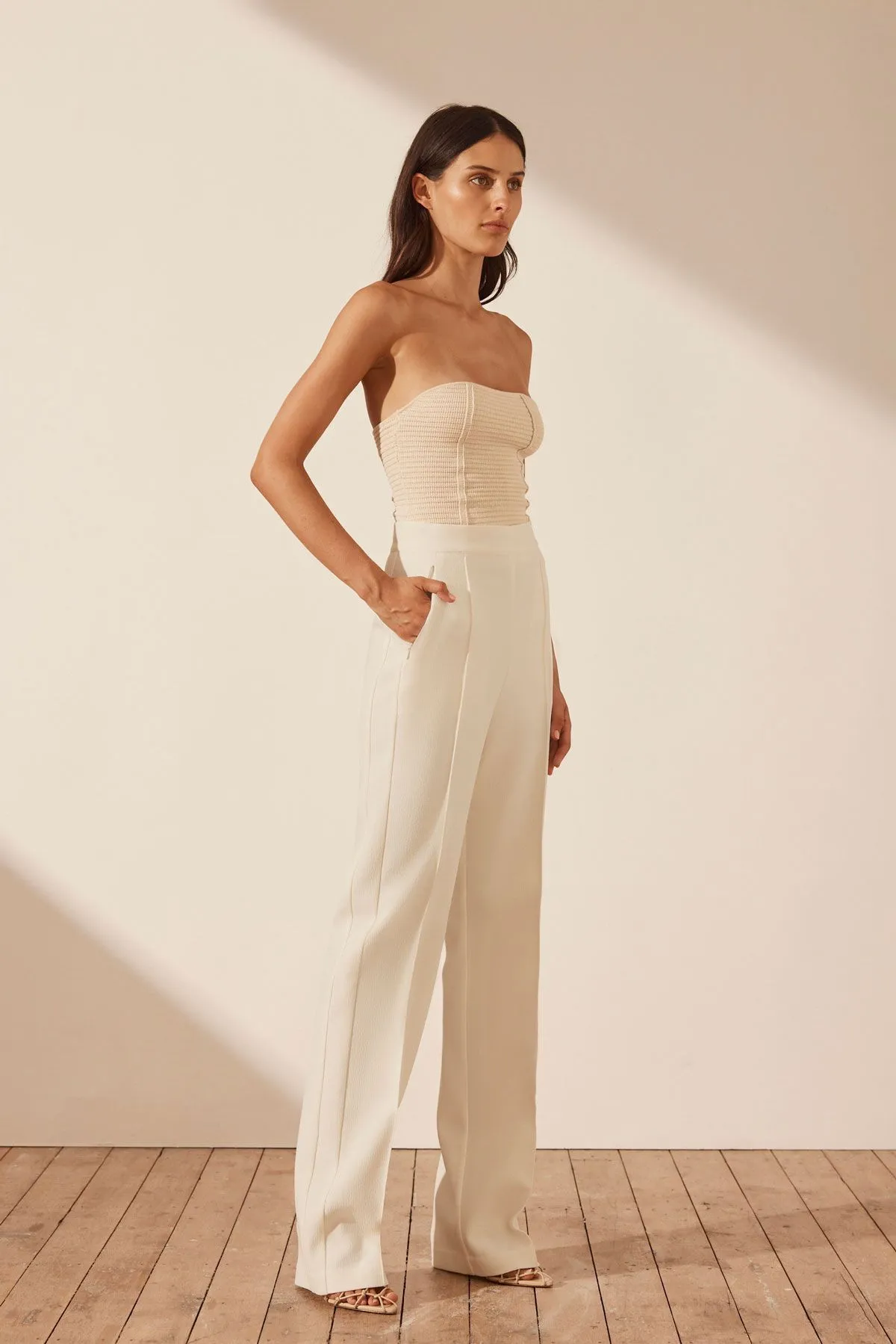 SHONA JOY Amura Side Panel Pant - Cream