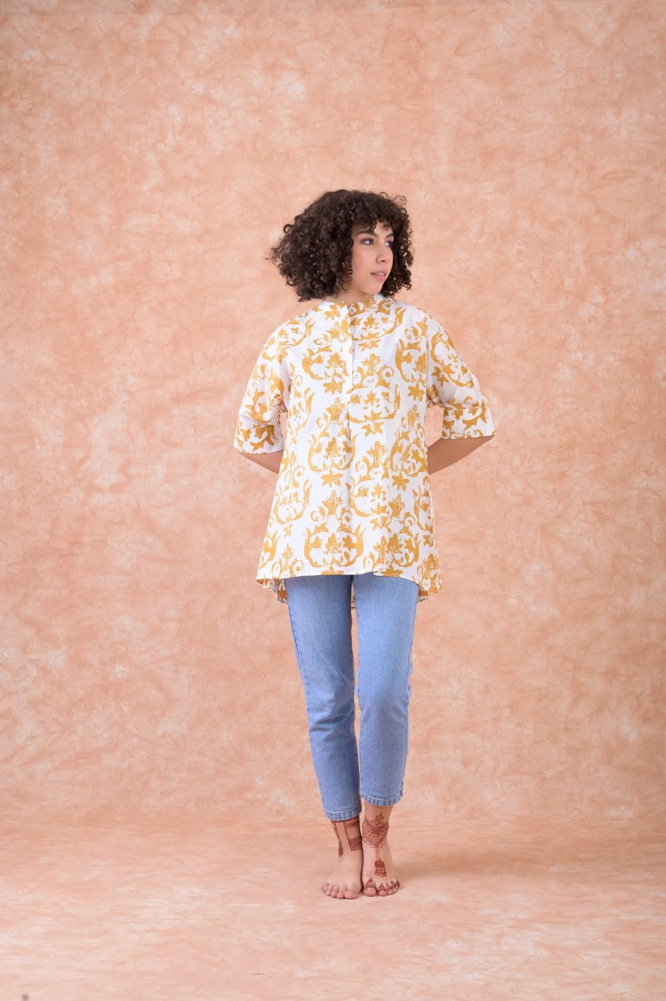 Short Sleeve Pattern Top