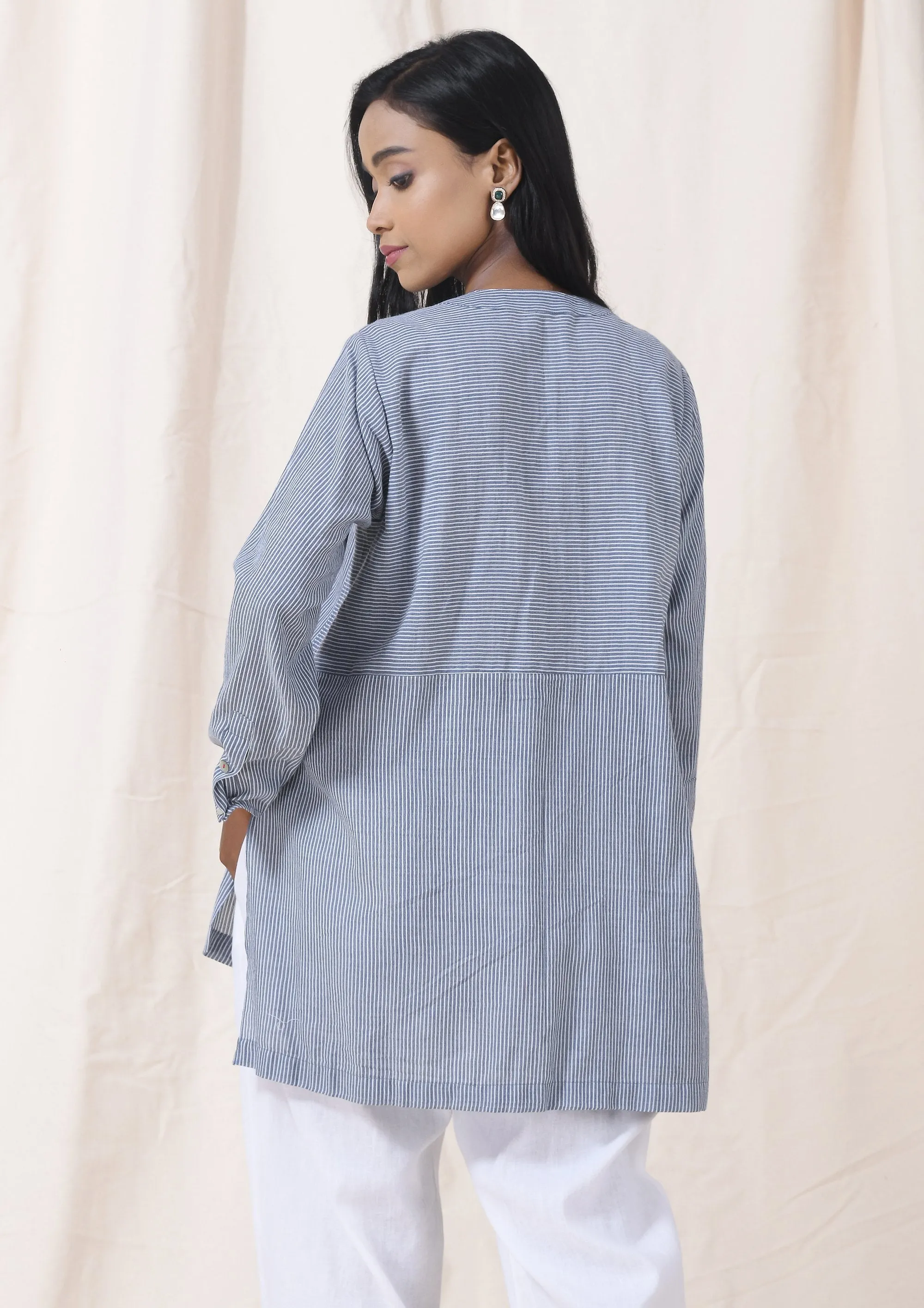 SIDE FLAP STRIPED TOP