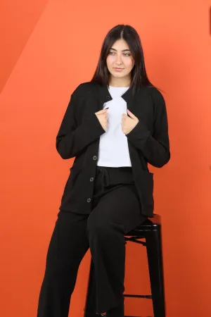 Sienna Cardigan and Pants Set - Black