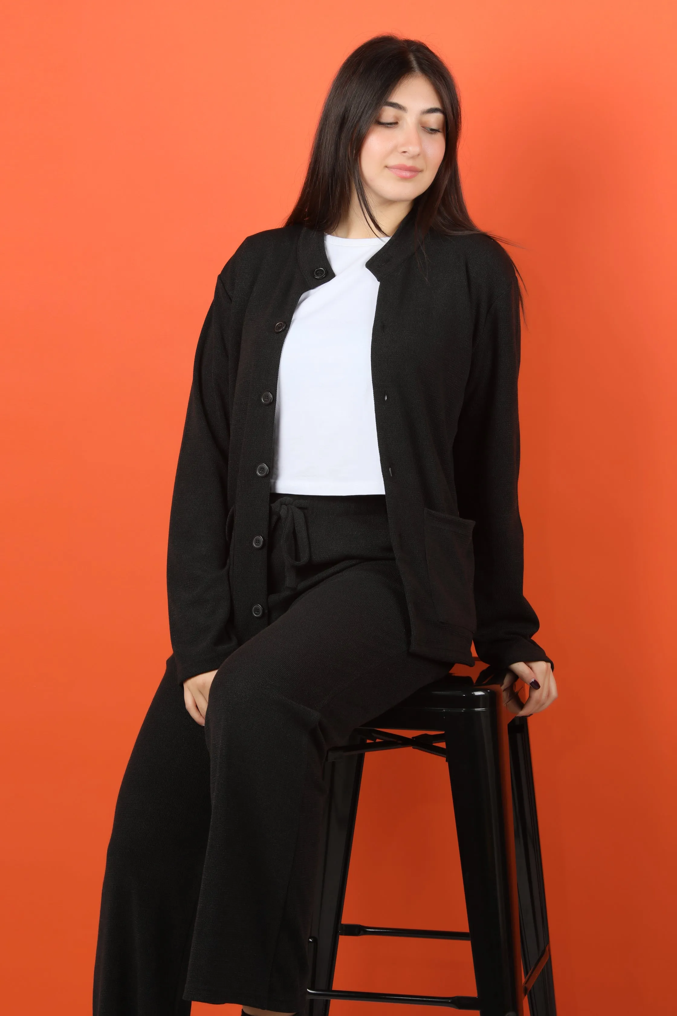 Sienna Cardigan and Pants Set - Black