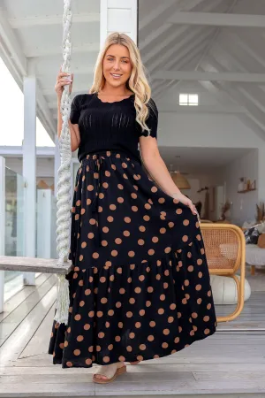Silky Skirt -Brown Spot