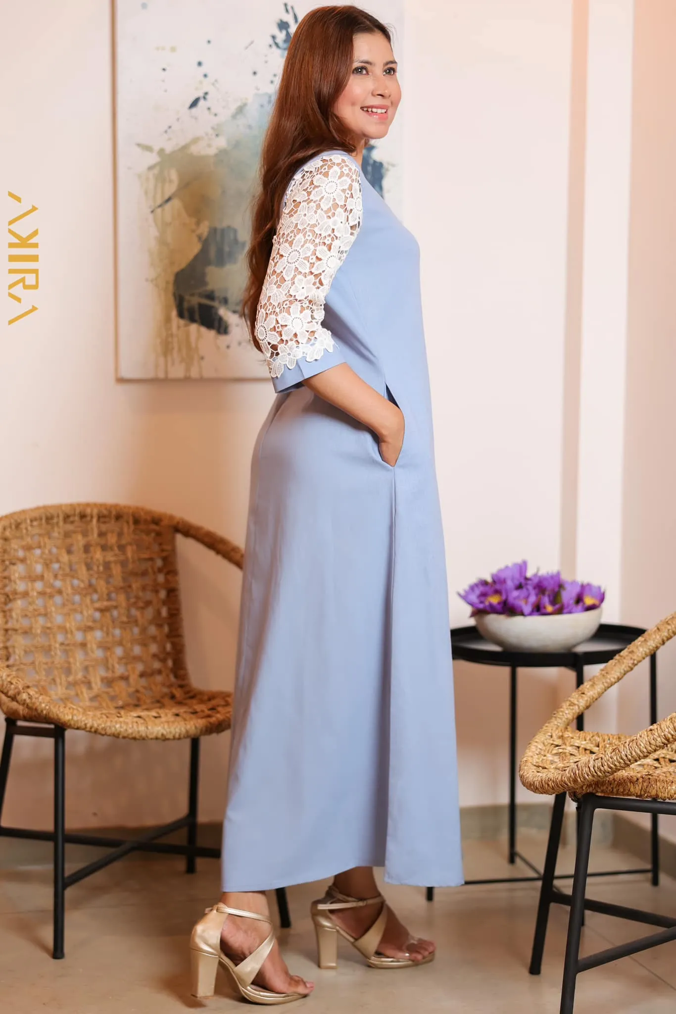 Silver Splendor Sleeve Detail Dress | Kaftan, Bohemian Dress, Floral Dress, Boho Maxi Dress