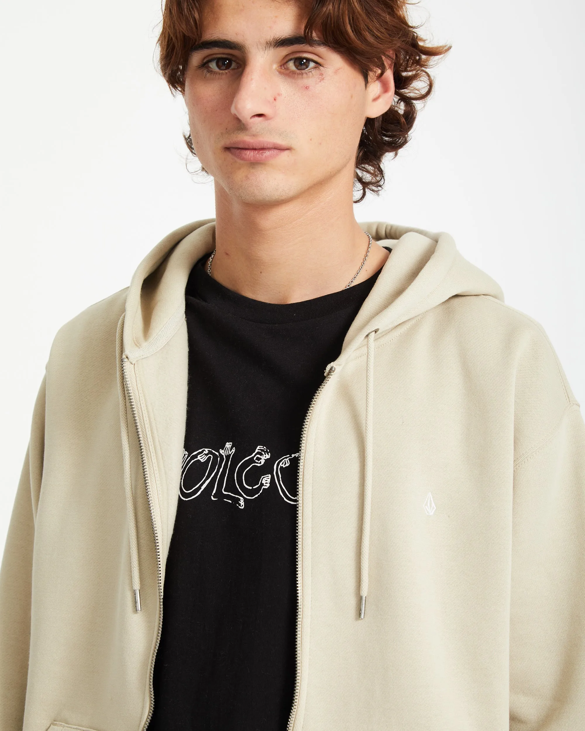 Single Stone Full Zip Kapuzenpullover - LIGHT KHAKI