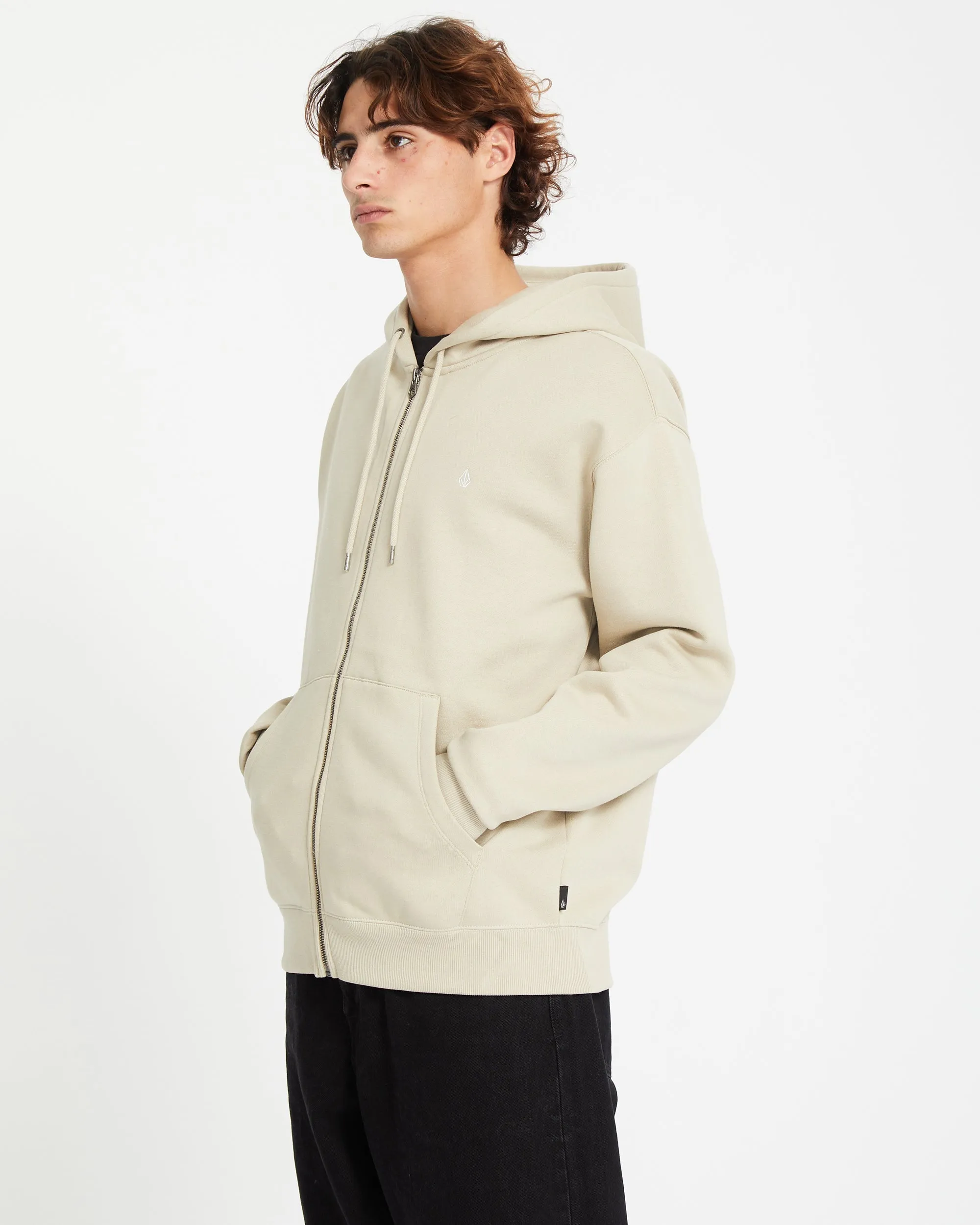 Single Stone Full Zip Kapuzenpullover - LIGHT KHAKI