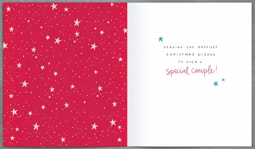 Sister And Brother In Law Christmas Card - Beige Background With Two Colourful Sweaters  & Special Couple