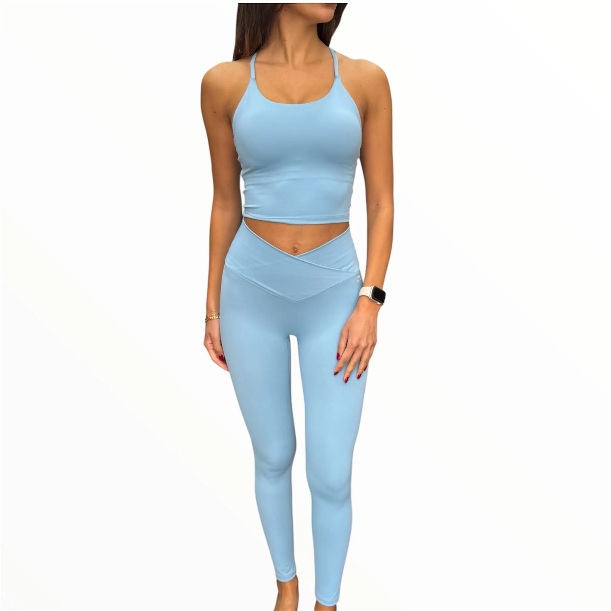 Sleek Support Padded Top - Sky Blue