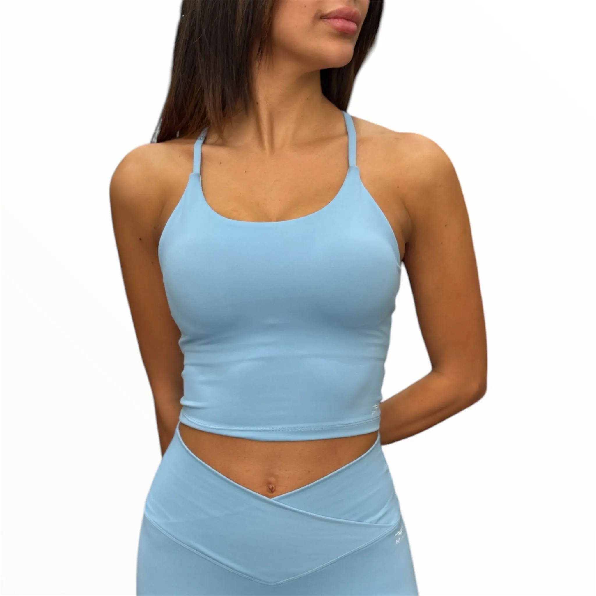 Sleek Support Padded Top - Sky Blue