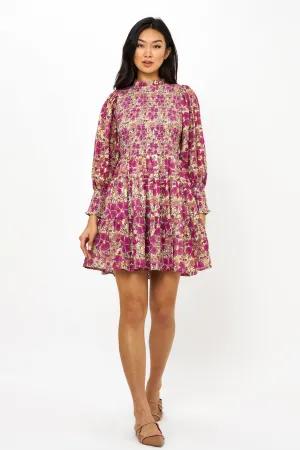 Smocked Flirty 3/4 Sleeve- Matera Pink