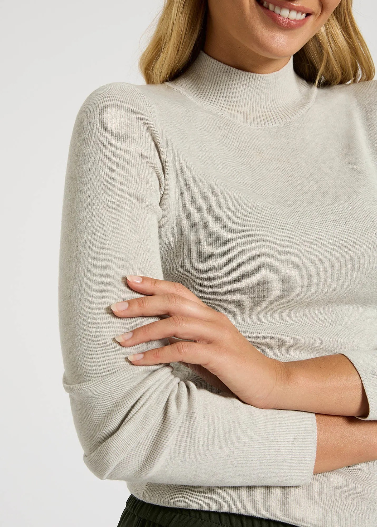 Snug Knit Mock Neck Long Sleeve