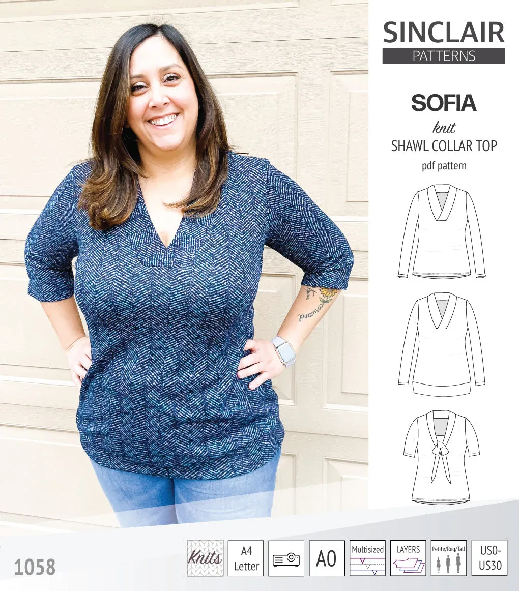 Sofia shawl collar classic sweater (PDF)