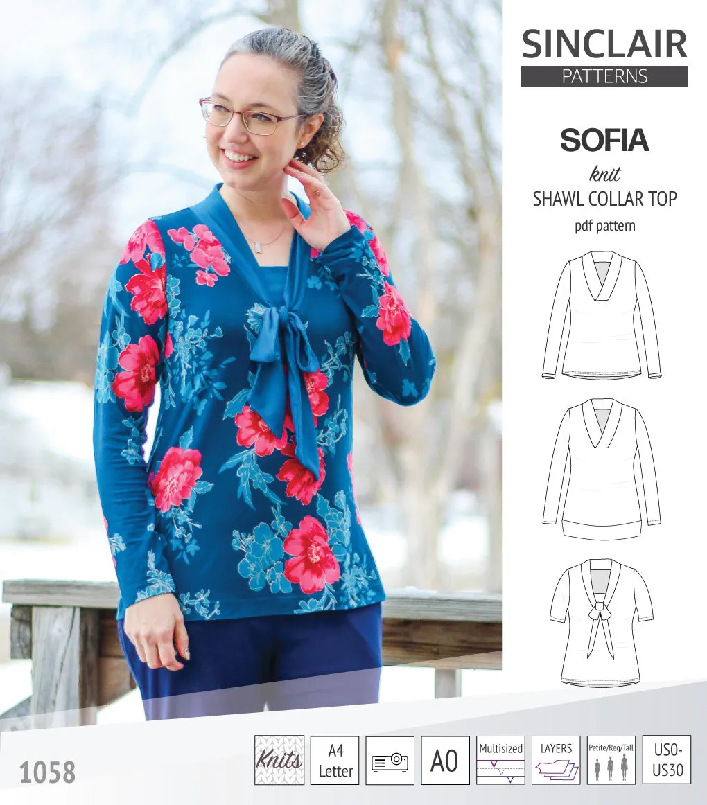Sofia shawl collar classic sweater (PDF)