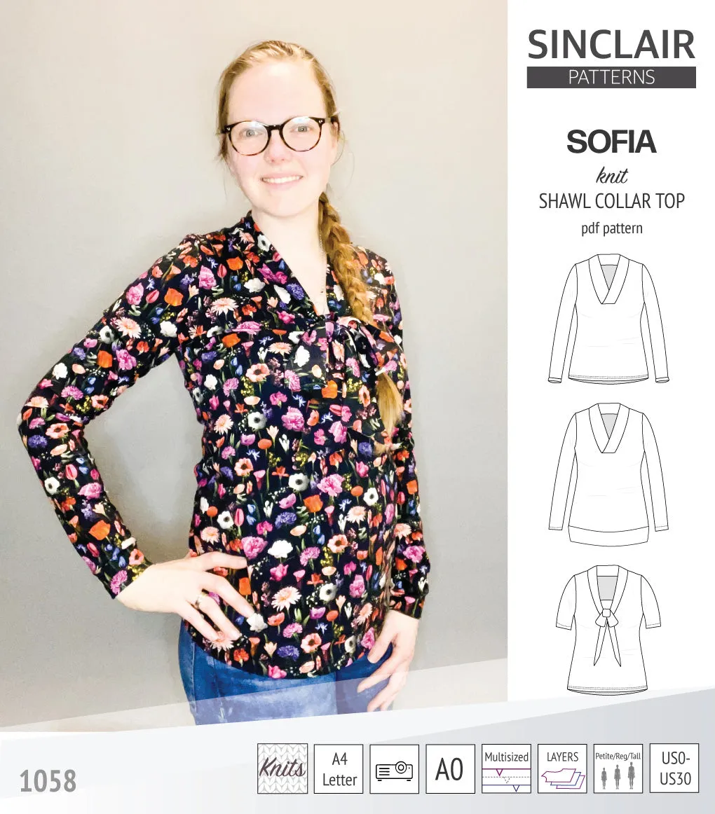 Sofia shawl collar classic sweater (PDF)