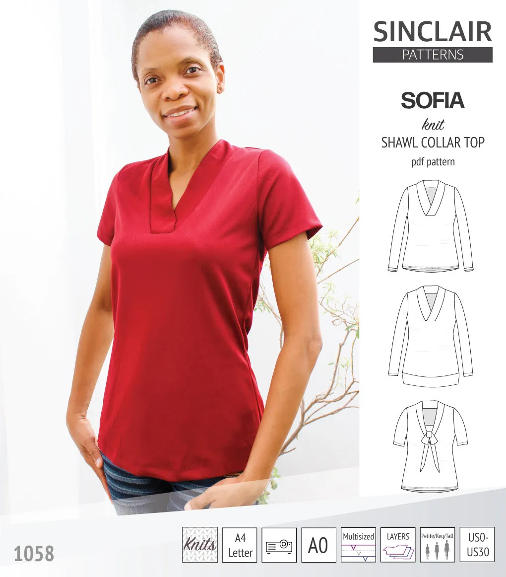 Sofia shawl collar classic sweater (PDF)