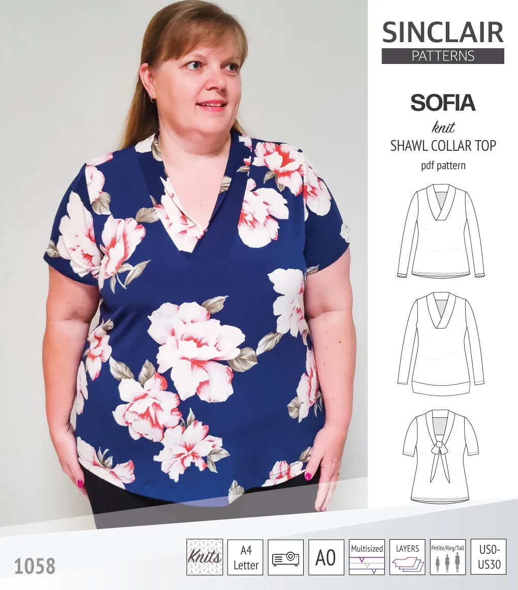 Sofia shawl collar classic sweater (PDF)