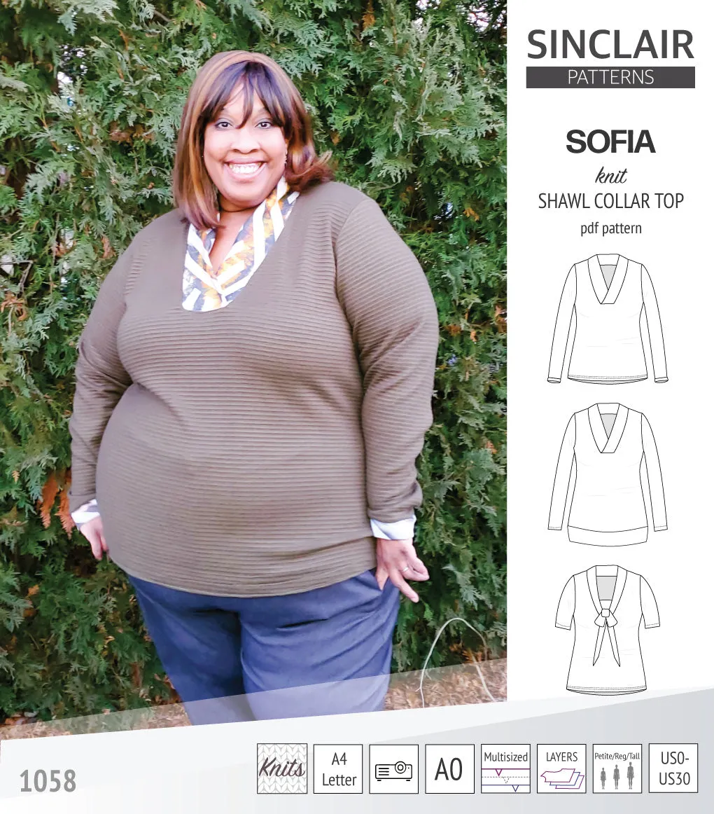 Sofia shawl collar classic sweater (PDF)