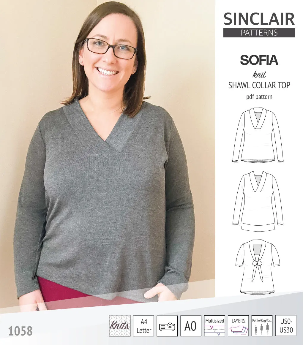 Sofia shawl collar classic sweater (PDF)