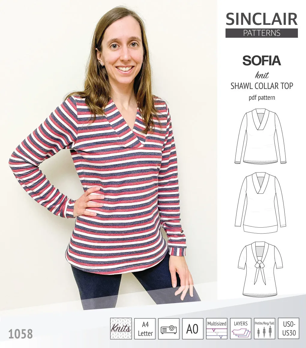 Sofia shawl collar classic sweater (PDF)