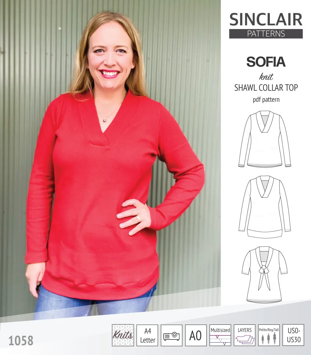 Sofia shawl collar classic sweater (PDF)