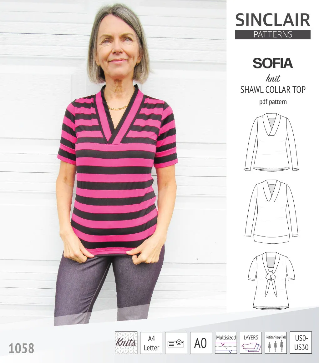 Sofia shawl collar classic sweater (PDF)