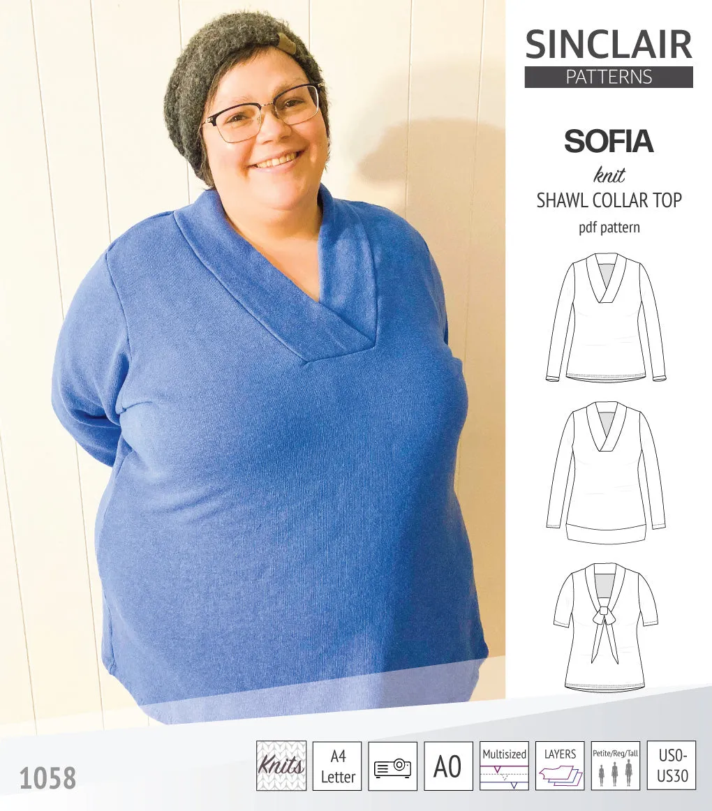 Sofia shawl collar classic sweater (PDF)