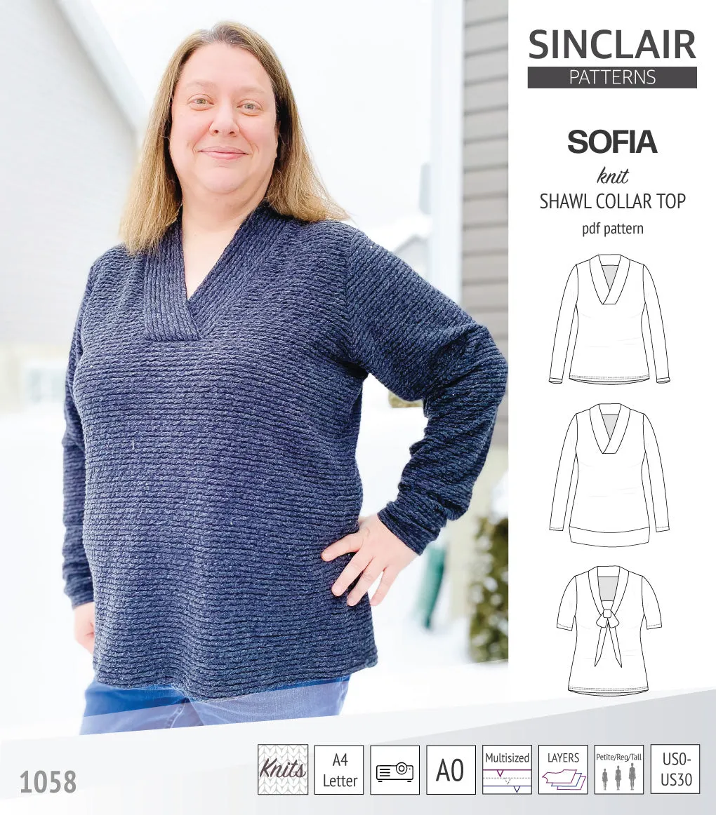 Sofia shawl collar classic sweater (PDF)