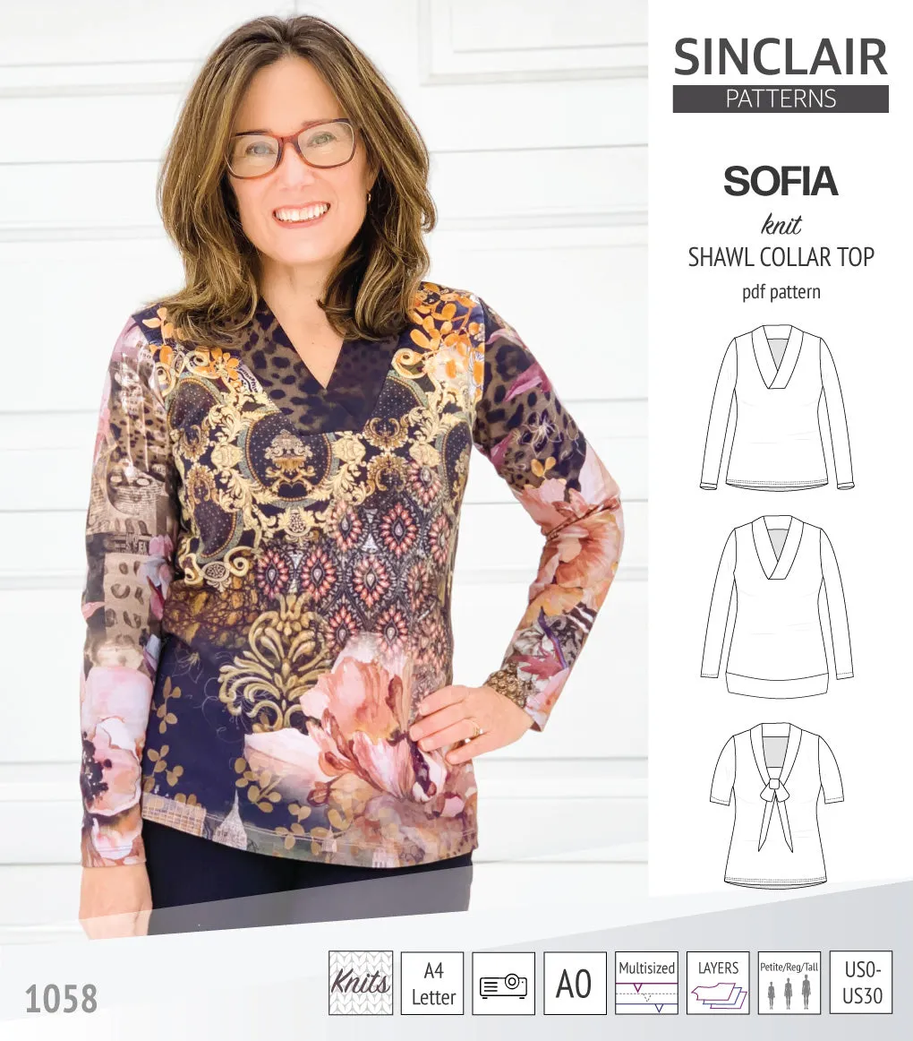 Sofia shawl collar classic sweater (PDF)