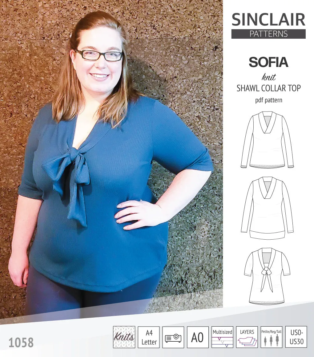Sofia shawl collar classic sweater (PDF)