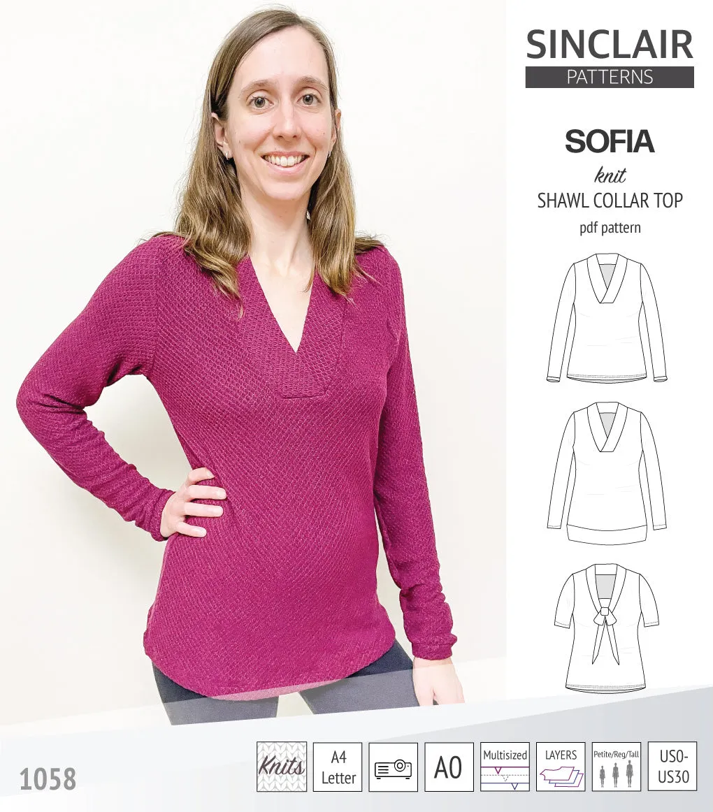 Sofia shawl collar classic sweater (PDF)