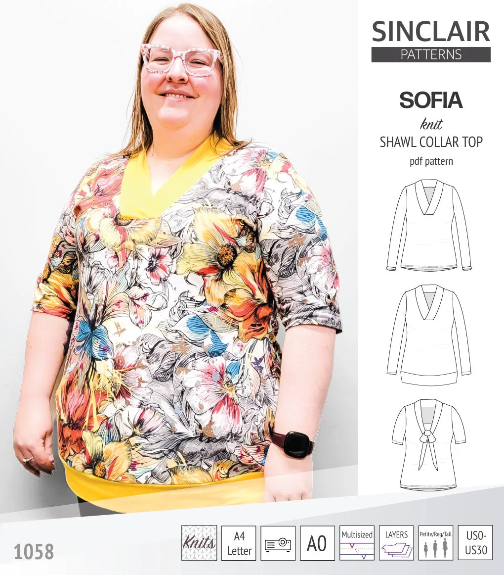 Sofia shawl collar classic sweater (PDF)