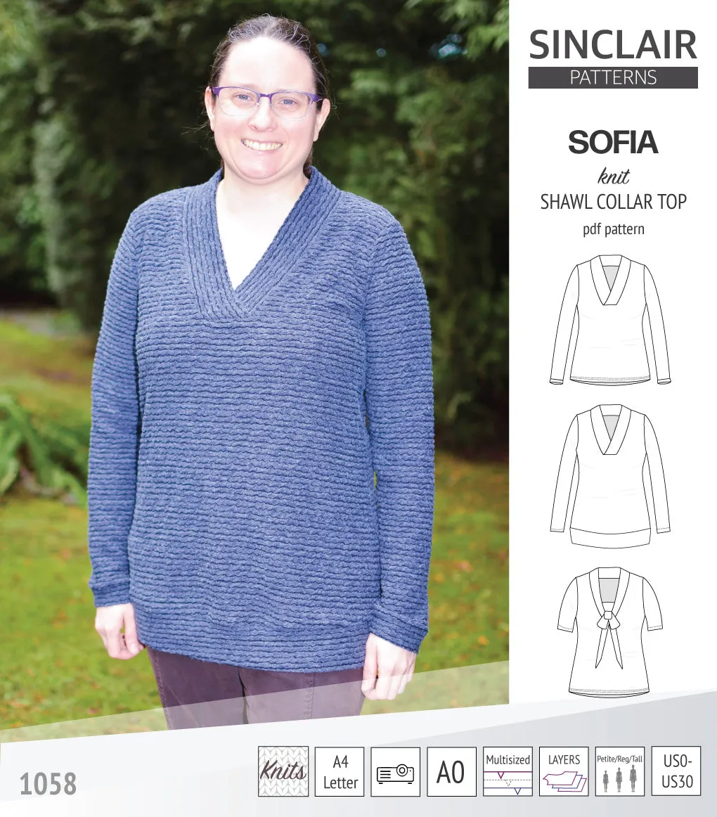 Sofia shawl collar classic sweater (PDF)