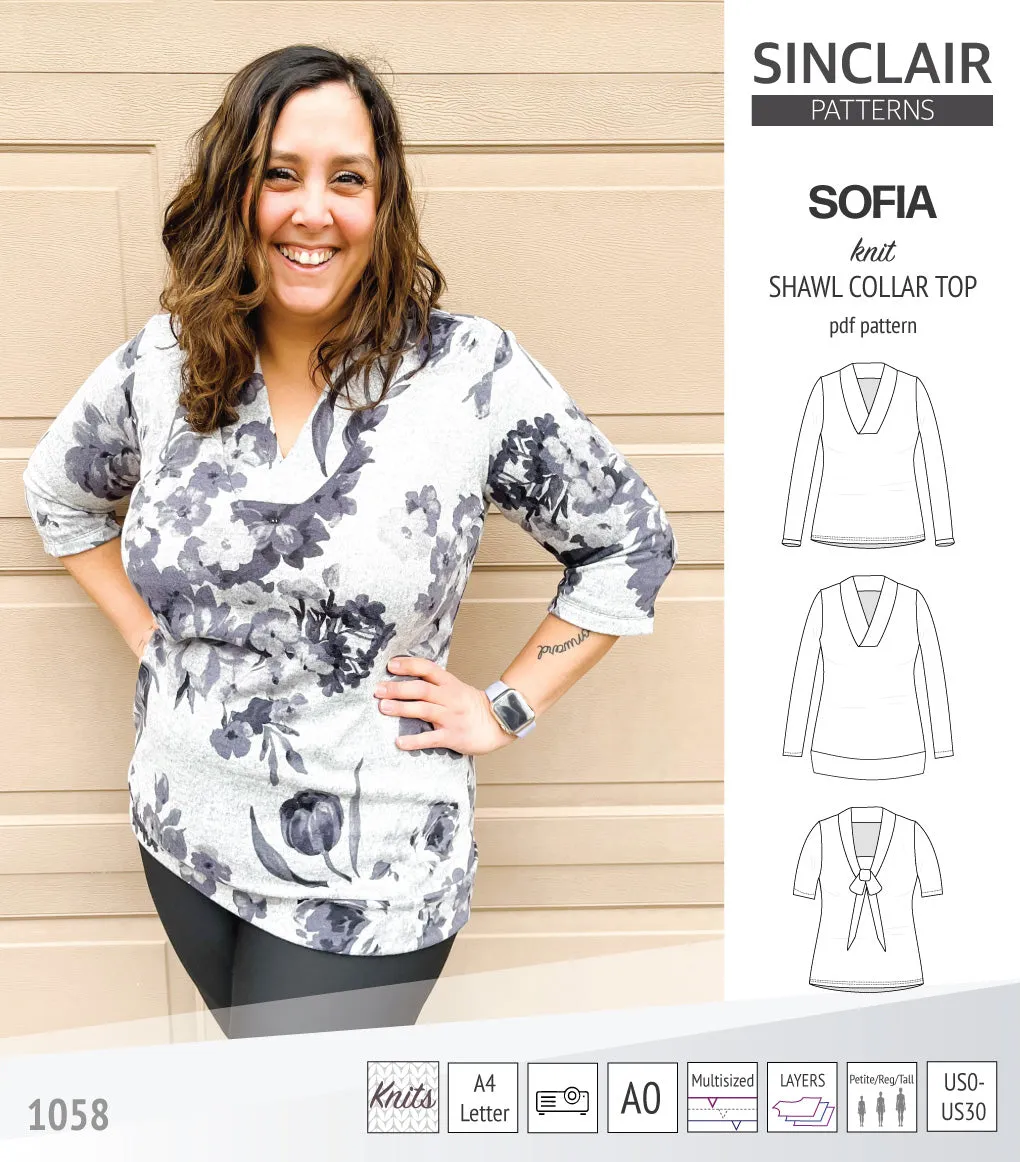 Sofia shawl collar classic sweater (PDF)