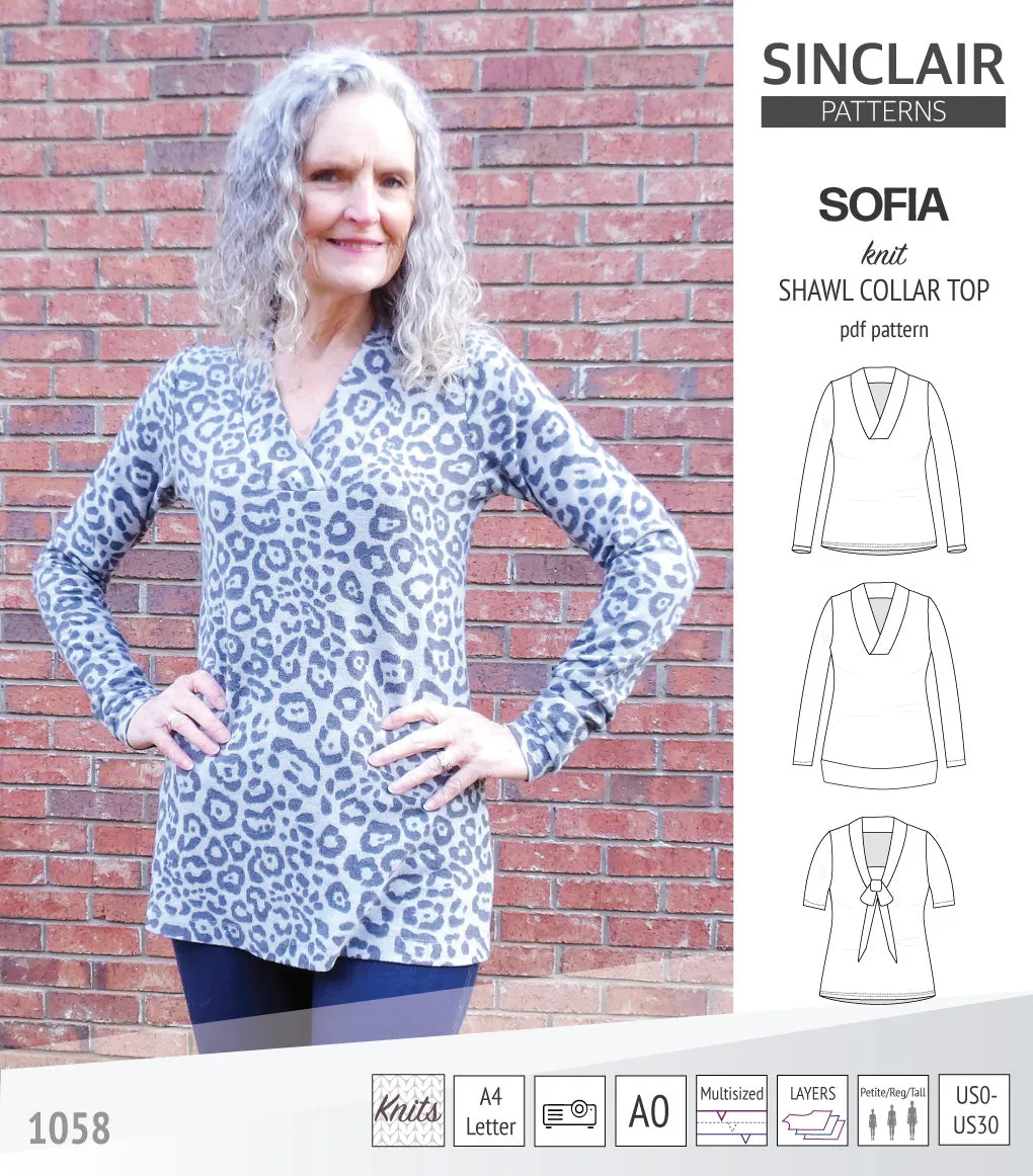Sofia shawl collar classic sweater (PDF)
