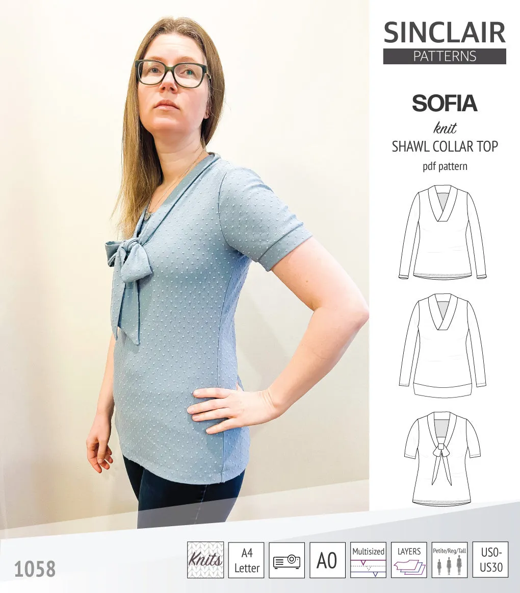 Sofia shawl collar classic sweater (PDF)