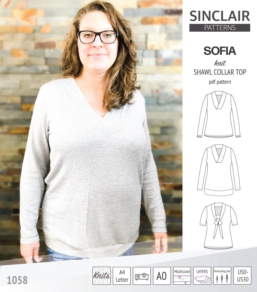 Sofia shawl collar classic sweater (PDF)