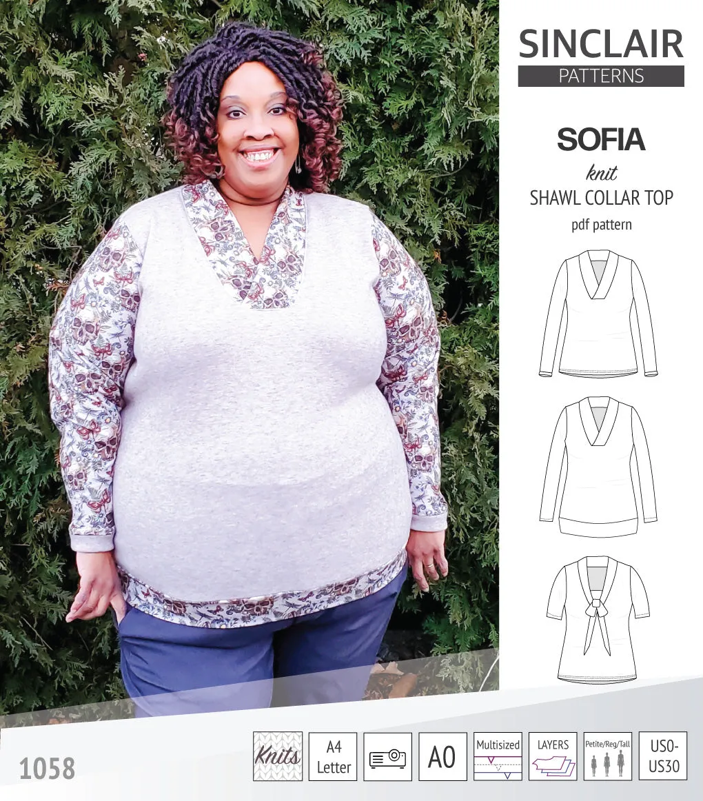 Sofia shawl collar classic sweater (PDF)
