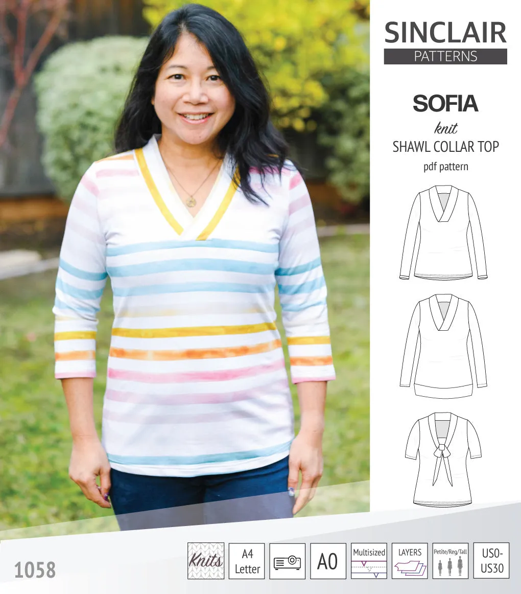 Sofia shawl collar classic sweater (PDF)