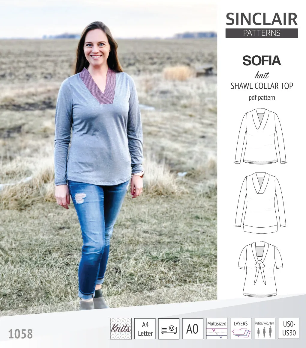 Sofia shawl collar classic sweater (PDF)