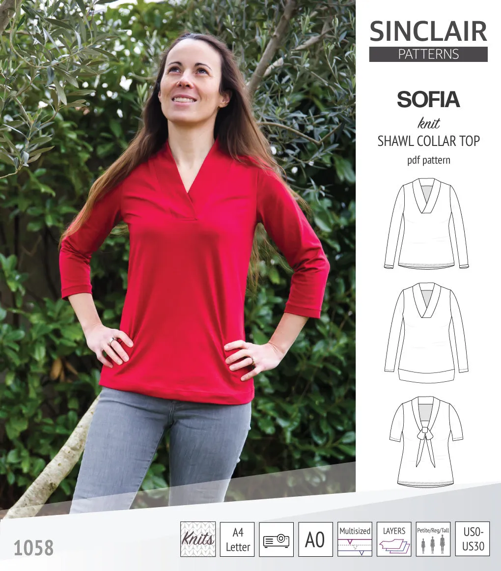 Sofia shawl collar classic sweater (PDF)