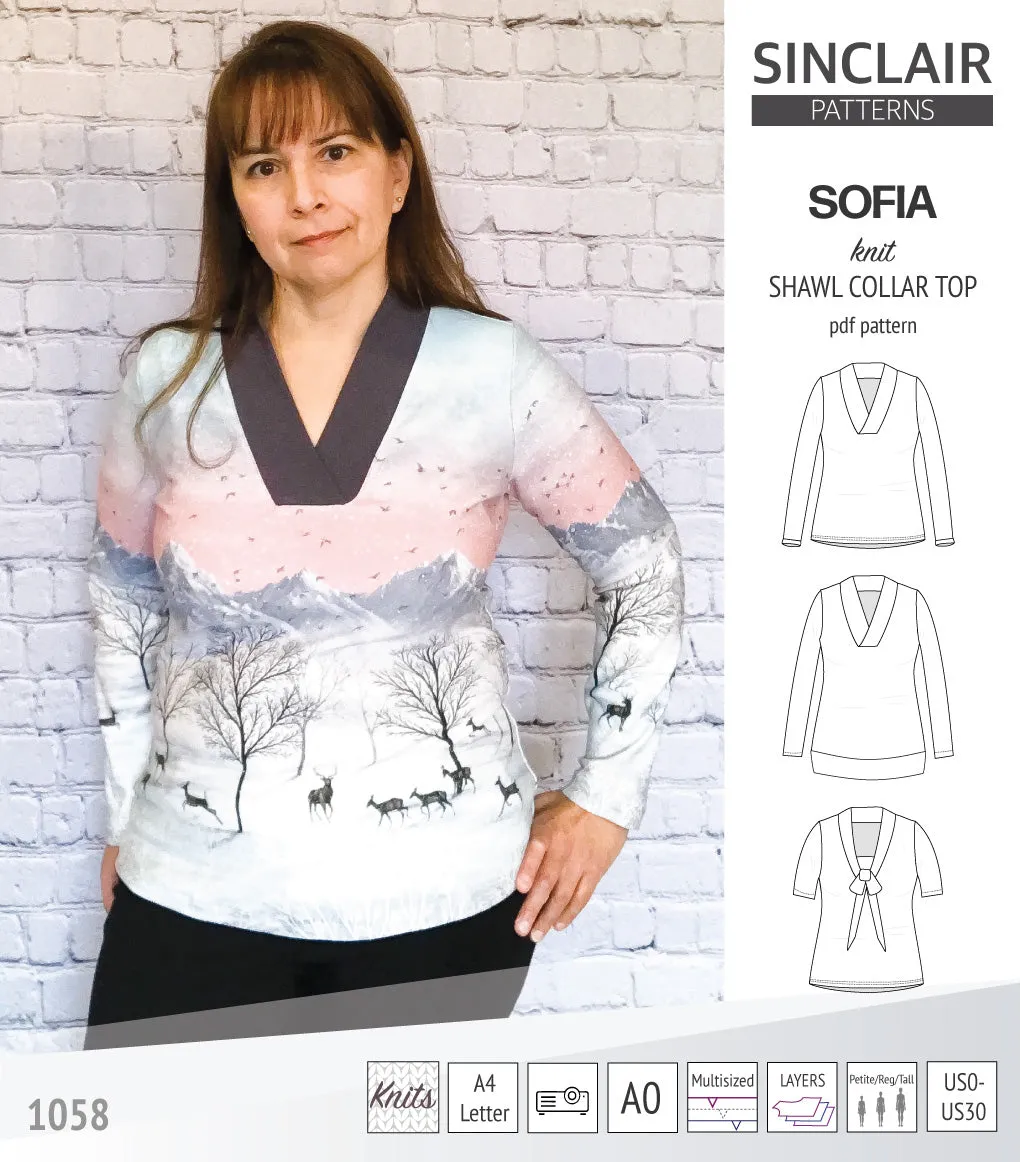 Sofia shawl collar classic sweater (PDF)