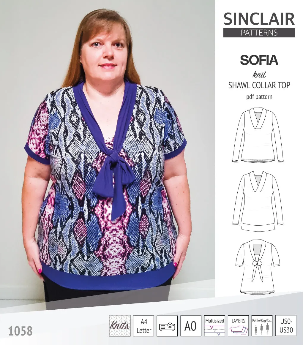 Sofia shawl collar classic sweater (PDF)