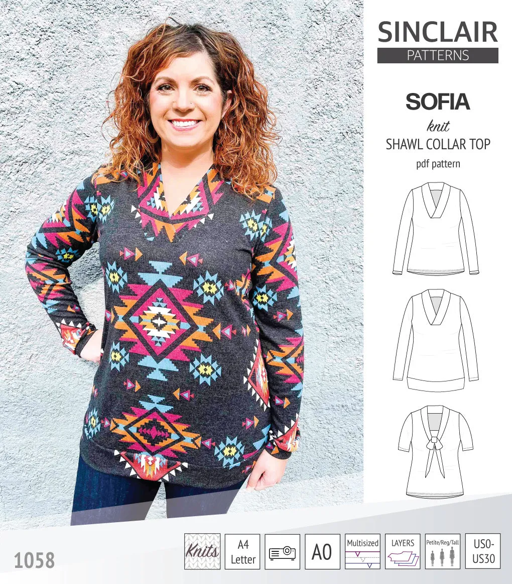 Sofia shawl collar classic sweater (PDF)