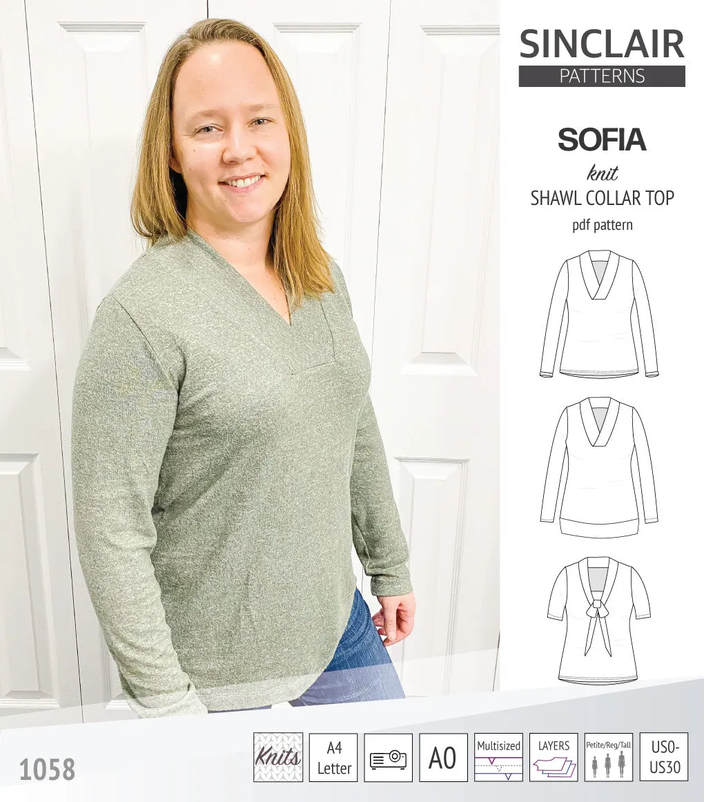 Sofia shawl collar classic sweater (PDF)