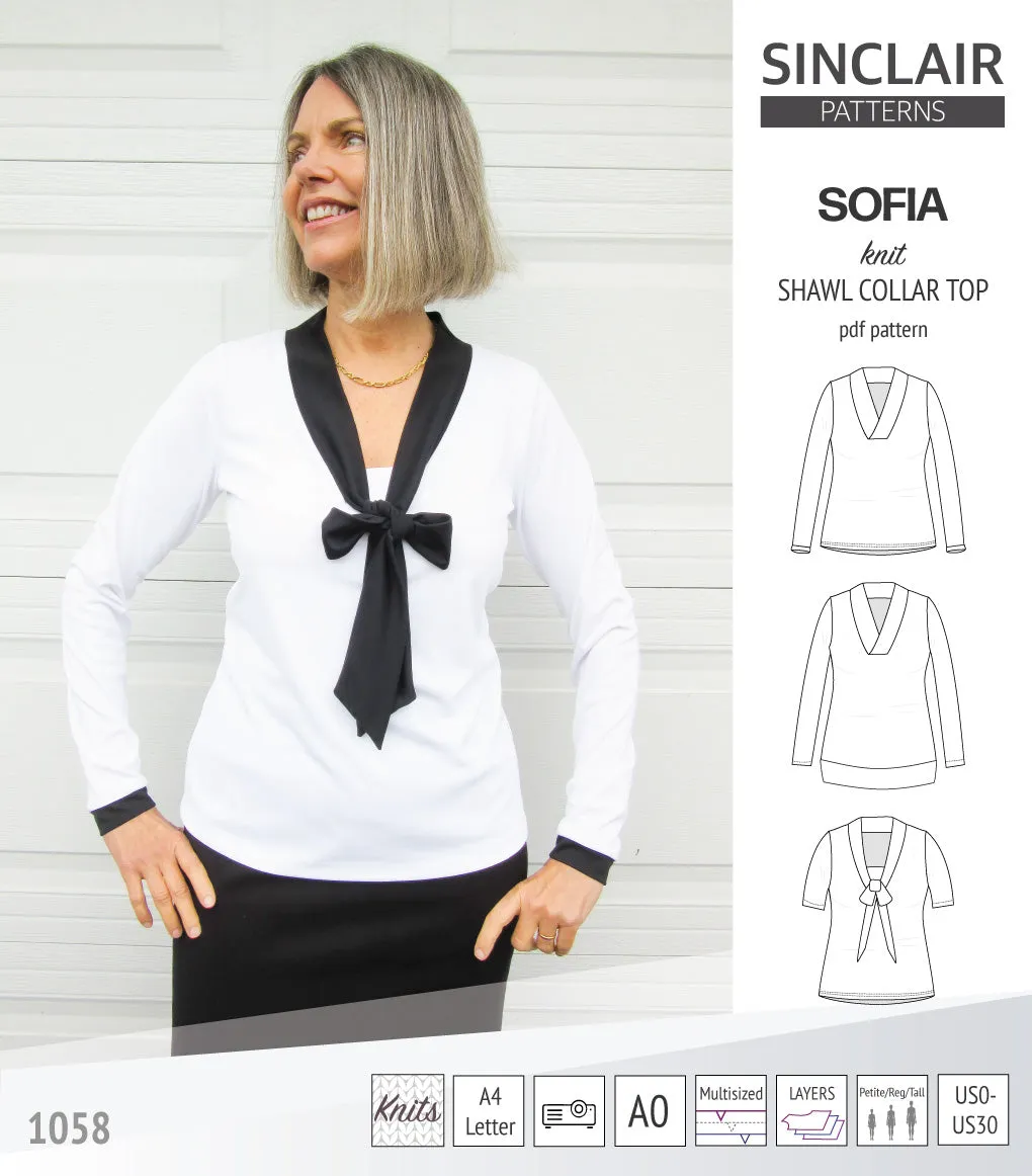 Sofia shawl collar classic sweater (PDF)