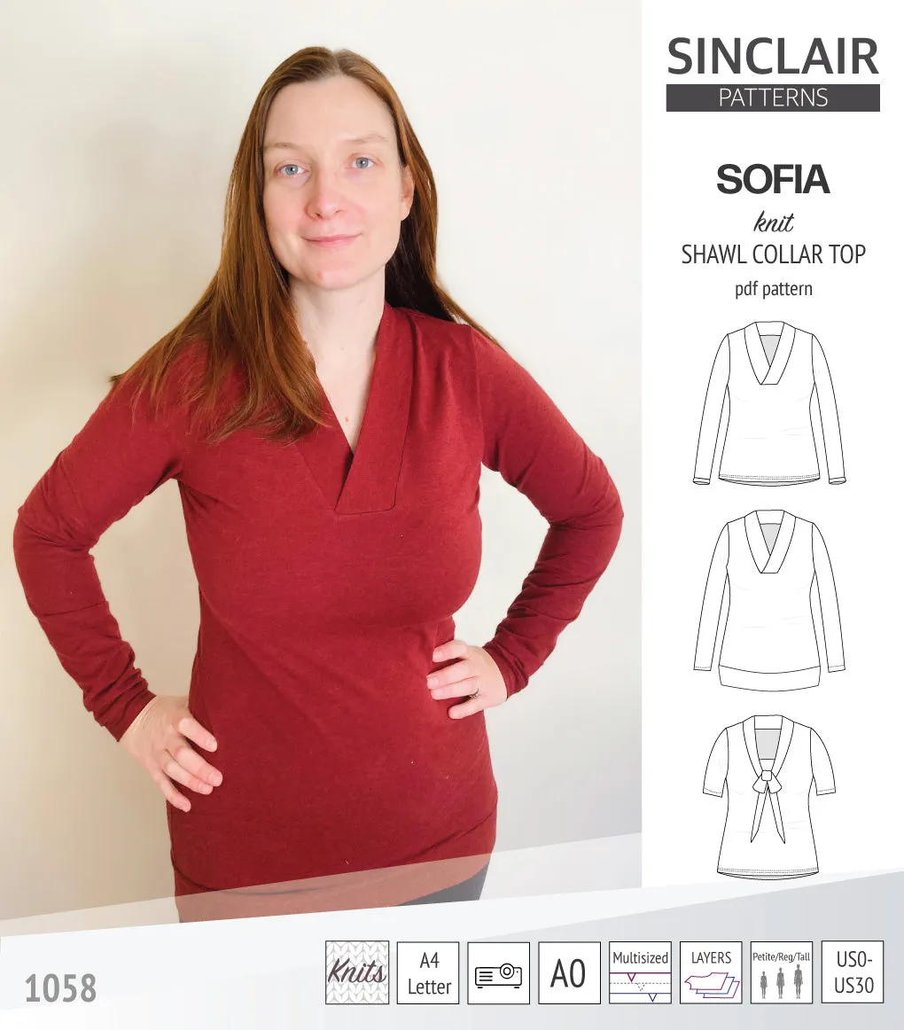 Sofia shawl collar classic sweater (PDF)