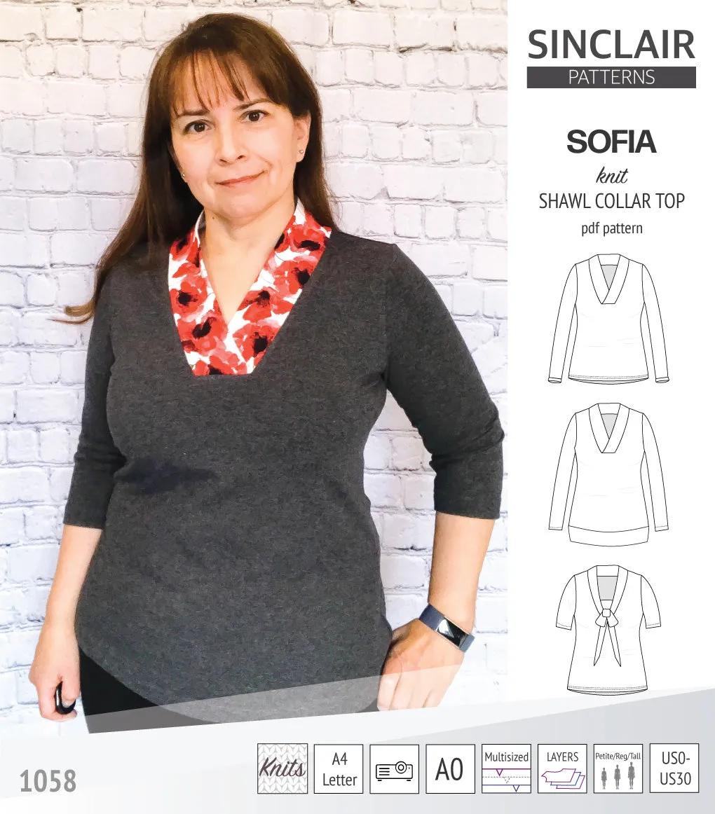 Sofia shawl collar classic sweater (PDF)