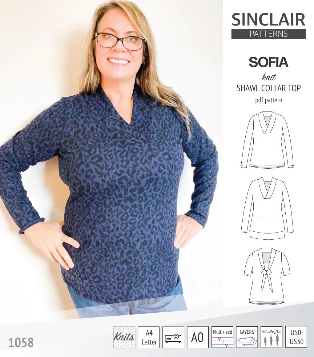 Sofia shawl collar classic sweater (PDF)