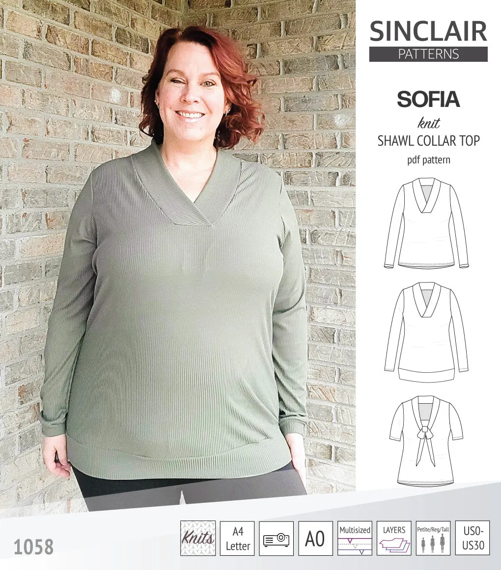 Sofia shawl collar classic sweater (PDF)