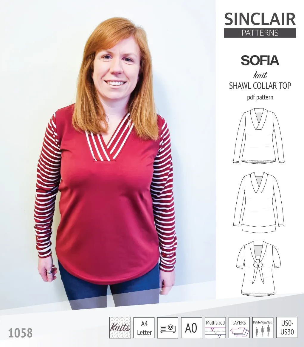 Sofia shawl collar classic sweater (PDF)