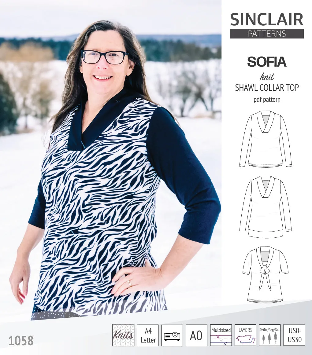 Sofia shawl collar classic sweater (PDF)